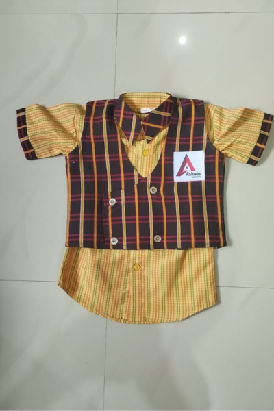 Yellow Stripe Shirt Set